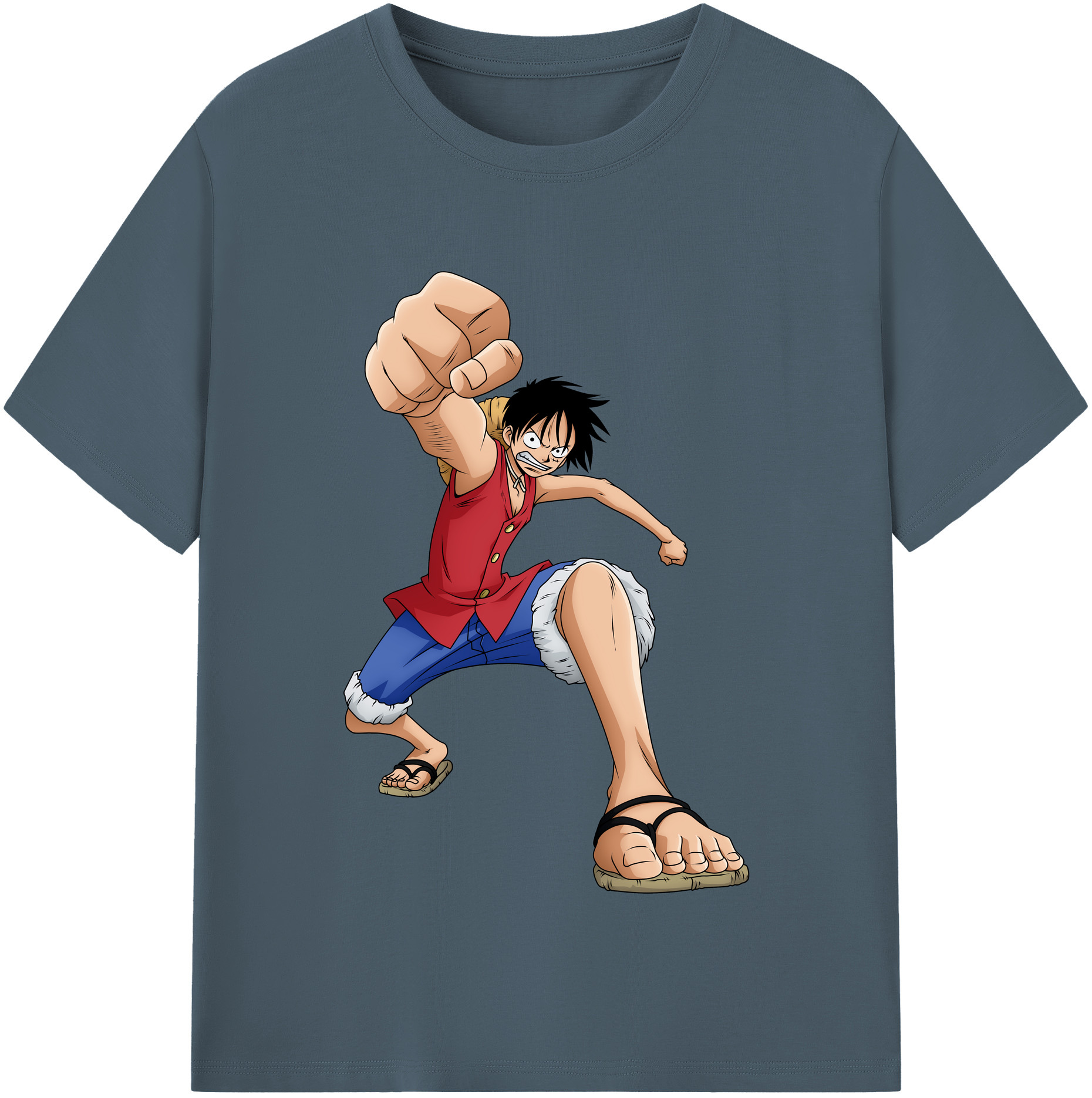 ワンピース モンキー・D・ルフィ ONE PIECE Monkey D. Luffy 綿100％半袖Tシャツ（フロントプリント）